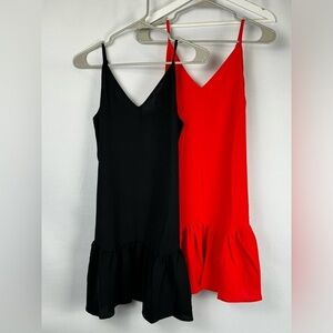Sundress Swim Coverup Bundle Sleeveless Lightweight Red & Black Size XS Summer